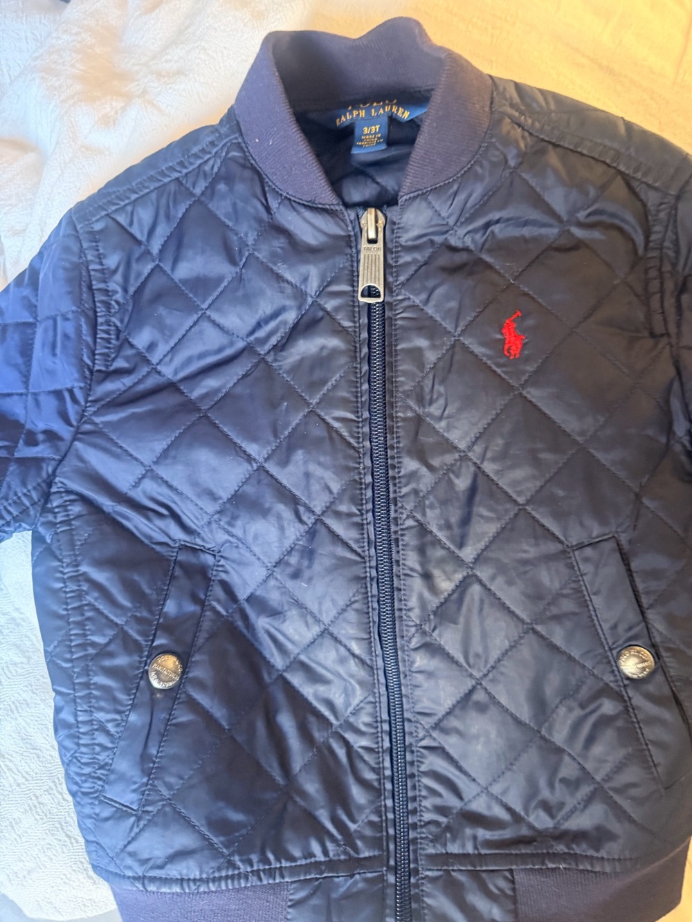 Ralph Lauren Navy Quilted Jacket 3/3T - Picture 5 of 5
